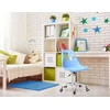 Vaikiška pasukama kėdė su ratukais, ergonominė, mėlyna, biuro, kambario, reguliuojama, mokyklinuko