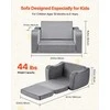 Vaikiška sulankstoma sofa žaidimams ir poilsiui, ypač plati sėdynė, minkšti porankiai, transformuojama sofa mažiems vaikams, vaikiškas poilsio krėslas