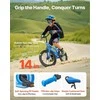 Vaikiškas dviratis 35,56 cm, BMX stiliaus, dviratininkams nuo 90 iki 115 cm, su pagalbiniais ratukais, patvarus daug anglies turinčio plieno rėmas, mėlynas vaikiškas dviratis