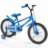 Vaikiškas dviratis 45,72 cm BMX stiliaus, vaikams besimokantiems važiuoti, su pagalbiniais ratukais, mėlynas, vaikiškas dviratukas, dviratis mažyliams, dviratis pradedantiesiems