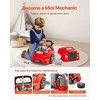 Vaikiškas mechaniko automobilio remonto rinkinys mažyliams, 60 dalių variklio žaislas su šviesomis ir garsais, raudonas, interaktyvios mechaniko dirbtuvės, variklio remonto žaislas, mechaniko dirbtuvių rinkinys, interaktyvus sunkvežimio variklio žaislas