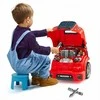 Vaikiškas mechaniko automobilio remonto rinkinys mažyliams, 60 dalių variklio žaislas su šviesomis ir garsais, raudonas, interaktyvios mechaniko dirbtuvės, variklio remonto žaislas, mechaniko dirbtuvių rinkinys, interaktyvus sunkvežimio variklio žaislas