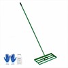 Vejos lyginimo grėblys sodui ir golfui, tvirta plieninė plokštė, pailginta rankena, 76.2 × 25.4 cm vejos lygintuvas, sodo dirvos lyginimo įrankis