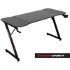 Žaidimų stalas 140 cm su kilimėliu, puodelio laikikliu, ausinių kabliu, juodas kompiuterio stalas, ergonomiška žaidimų stotis, PC stalas, konsolės stalas