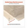 Žieminis pavėsinės uždangalas 3,05 × 3,05 m pavėsinėms su kietu stogu, visoms oro sąlygoms atspari pastogė su šoninėmis sienelėmis ir tinkliniais langais, didelio tankio PE medžiaga, neutralios smėlio spalvos lauko uždangalas