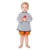 Babytolove Śliniak su rękawami - mėlyna paski