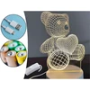 Realprices Naktinė lempa, dovanų meškiukas, 3D iliuzija, vaikų miegamojo stalas, USB