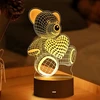 Realprices Naktinė lempa, dovanų meškiukas, 3D iliuzija, vaikų miegamojo stalas, USB