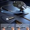Realprices USB C IOS automobilio įkroviklis su ištraukiama jungtimi, 100 W greitas įkrovimas, 80 cm