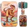 Dino World trigubas pieštukų dėklas LED Khaki Brown (412381)