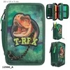 Dino World - Trigubas pieštukų dėklas - T-REX - Žalias - (0412506)