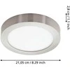 EGLO - „Fueva-Z“ lubinis šviestuvas, šlifuoto plieno, Ø21 - TW - „Zigbee“, „Bluetooth“