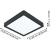 EGLO - Fueva-Z lubinis šviestuvas juodas 21x21 - TW - Zigbee, Bluetooth