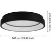 Lamp EGLO - Marghera-Z lubinis šviestuvas juodas Ø60 - RGB + TW - Zigbee, Bluetooth
