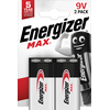 Energizer - MAX 9V/6LR61 baterijos (2 vnt. pakuotė)