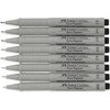 Faber-Castell - Ecco Pigment Fineliner, piniginė iš 8, juodas (166008)