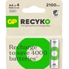 GP Battery GP - „ReCyko“ įkraunamos baterijos, AA dydis, 2100 mAh, 4 vnt. pakuotė