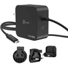 J5J5Create J5create – 102 W GaN PD USB-C 2 prievadų įkroviklis, keičiami kintamosios srovės kištukai