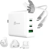 J5J5Create J5create - 65W GaN USB-C 3-Port Travel Charger w/ Interchangeable Plugs