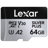 Atminties kortelė Lexar | Sidabrinis PLUS | 64 GB | Micro SDXC | Flash atminties klasė 10
