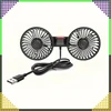Realprices Automobilinis ventiliatorius Dvigubas besisukantis ventiliatorius automobiliams Galingas 360° USB