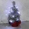 Realprices Kalėdų eglutės dekoratyvinės LED lemputės, dirbtinis sidabrinis ornamentas, 20 cm