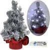 Realprices Kalėdų eglutės dekoratyvinės LED lemputės, dirbtinis sidabrinis ornamentas, 20 cm
