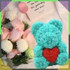 Realprices Meškiukas su rožėmis Valentino dienos dovana mamai, žmonai, močiutei, didelis rožių rinkinys, 40 cm