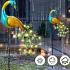 Realprices Saulės energija varoma povo lempa, šviečianti LED, saulės energija varoma sodo puošmena, kalta dekoracija