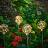 Realprices Saulės energija varomi sodo šviestuvai, LED sferiniai žibintai įvažiavimui, atsparūs vandeniui, 4 vnt.