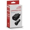Speedlink – Sieninis ir automobilinis įkroviklio rinkinys USB-A ir USB-C 15W, juodas
