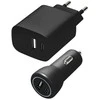 Speedlink – Sieninis ir automobilinis įkroviklio rinkinys USB-A ir USB-C 15W, juodas
