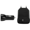 Speedlink – Sieninis ir automobilinis įkroviklio rinkinys USB-A ir USB-C 15W, juodas