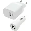 Speedlink 96 dec – sieninio ir automobilinio įkroviklio rinkinys USB-A ir USB-C 15W, baltas