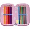 Stor - Stitch Filled Double Pieštukas Case - 19.5 x 12.5 x 5 cm