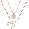 Top Model TOPModel - Double Layer Necklace LEOHEART - Gold, Rožinė, Baltas, Raudona - 46.5 cm + 5 cm
