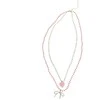 Top Model TOPModel - Double Layer Necklace LEOHEART - Gold, Rožinė, Baltas, Raudona - 46.5 cm + 5 cm