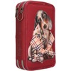 Top Model TOPModel - Double Pieštukas Case FUR EVER FRIENDS - Deep, Warm Raudona
