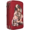 Top Model TOPModel - Double Pieštukas Case FUR EVER FRIENDS - Deep, Warm Raudona