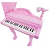 Vaikiškas elektroninis pianinas su kėdute ir mikrofonu 37 klavišai, rožinis