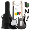 Elektrinės gitaros rinkinys V-TONE EG 39 BK 4/4 Stratocaster, Juodos spalvos