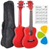 V-TONE UK23 RD akustinė koncertinė ukulelė 23" raudona + dangtelis