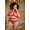 Allure Dreamgirl Lace Halter Top &amp; Backless High-Waist Panty Set Juodas M/L