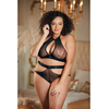 Allure Dreamgirl Lace Halter Top &amp; Backless High-Waisted Panty Set Juodas S/M