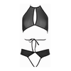 Allure Marley Peekaboo Set L/XL Juodas - Halter Top &amp; Strappy Panty Design