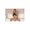 Allure Marley Peekaboo Set Juodas S/M - Halter Top &amp; Lace-Up Open Panty