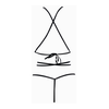 Allure Nicola Teddy Open Cup Mesh Bodysuit S/M Juodas Adjustable Straps