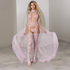 Allure Rožinė Private Dancer Teddy L Rožinė - Adjustable Garters &amp; Detachable Chiffon Tulle