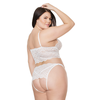 Coquette Dreamgirl Longline Lace Bralette &amp; Adjustable Crotchless Panties One Size