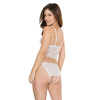 Coquette Dreamgirl Longline Lace Bralette &amp; Adjustable Crotchless Panties One Size